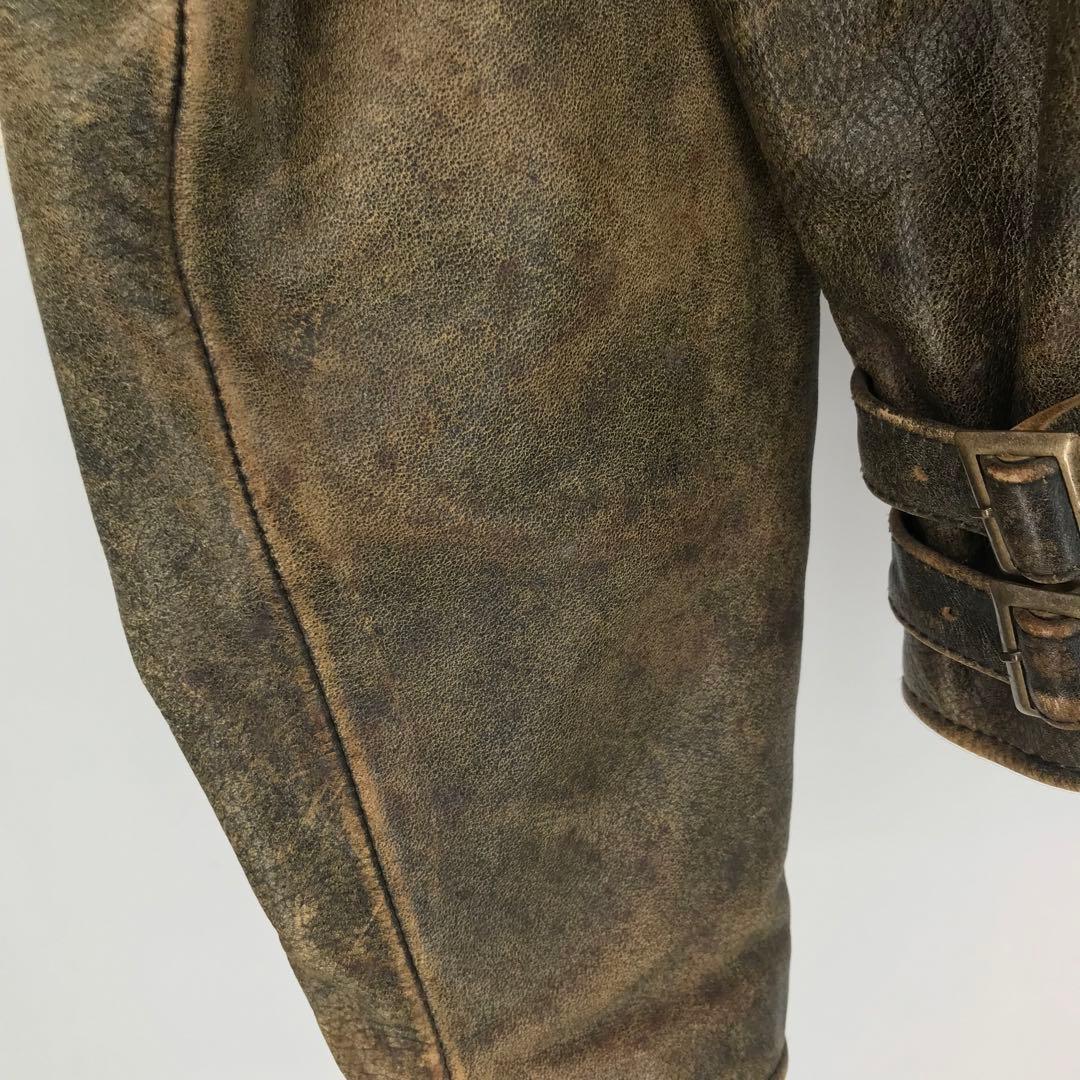 G.S.C ON TIME　レザージャケット　L　ライダース　ブラウン