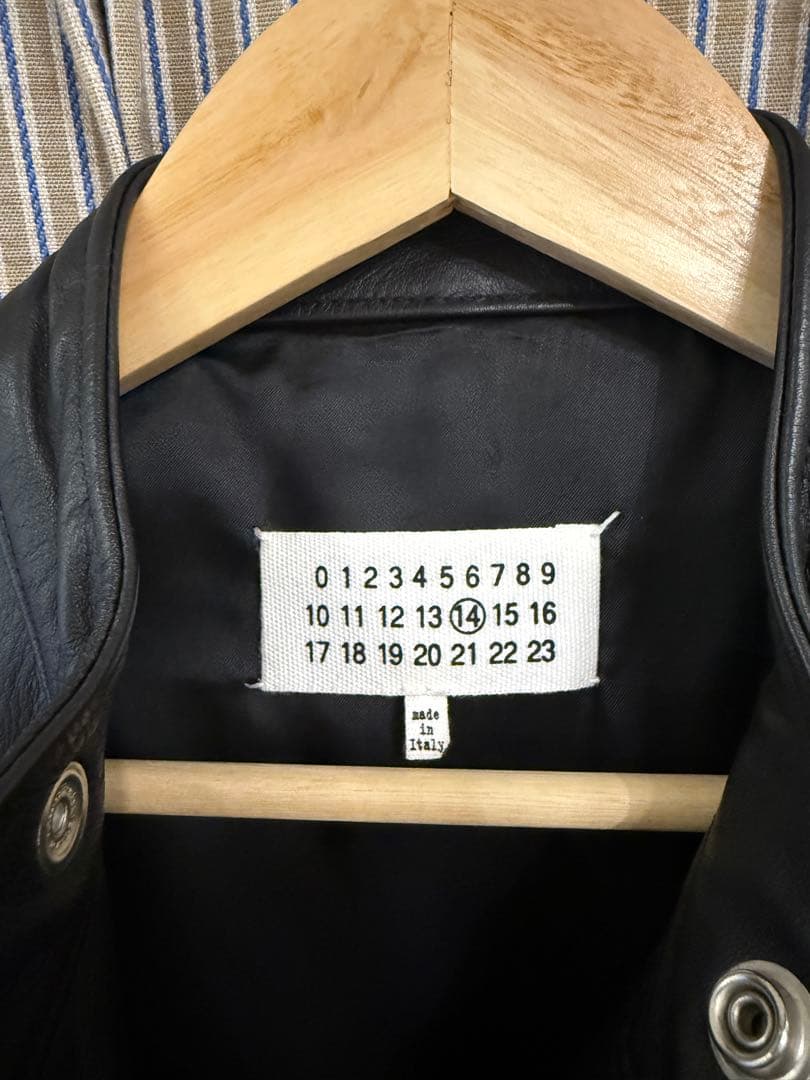 マルジェラ　八の字　レザージャケット