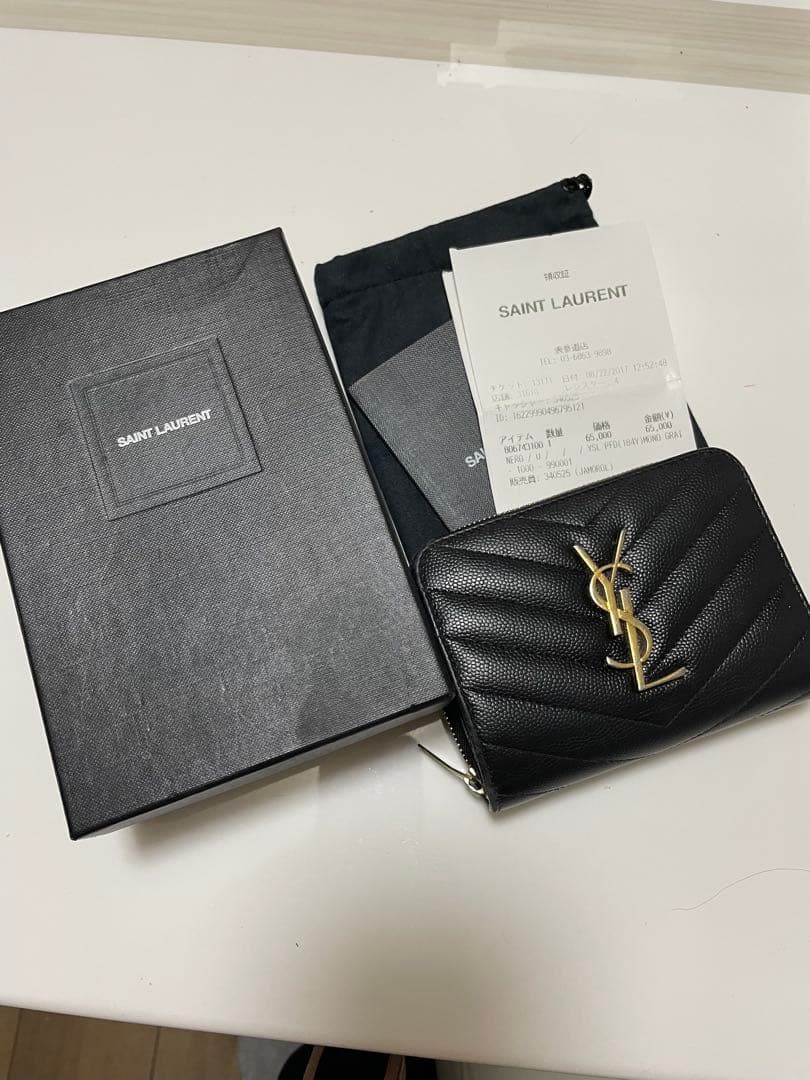 ◎SAINTS LAURENT サンローラン2つ折りコンパクト財布