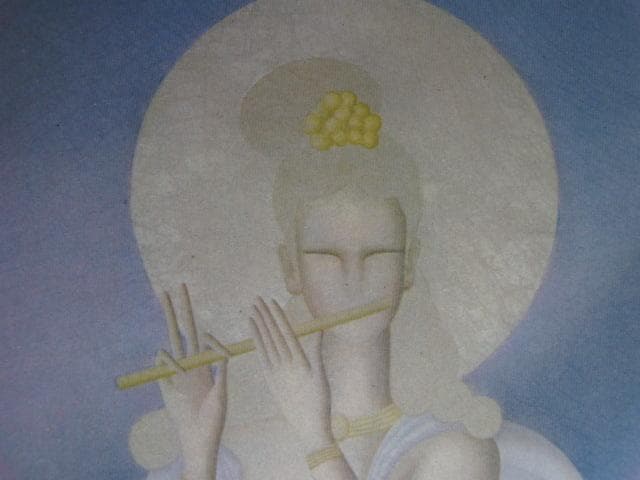 東郷青児、笛、希少な大判額装用画集より、状態良好、インテリア、巨匠、美人、天女