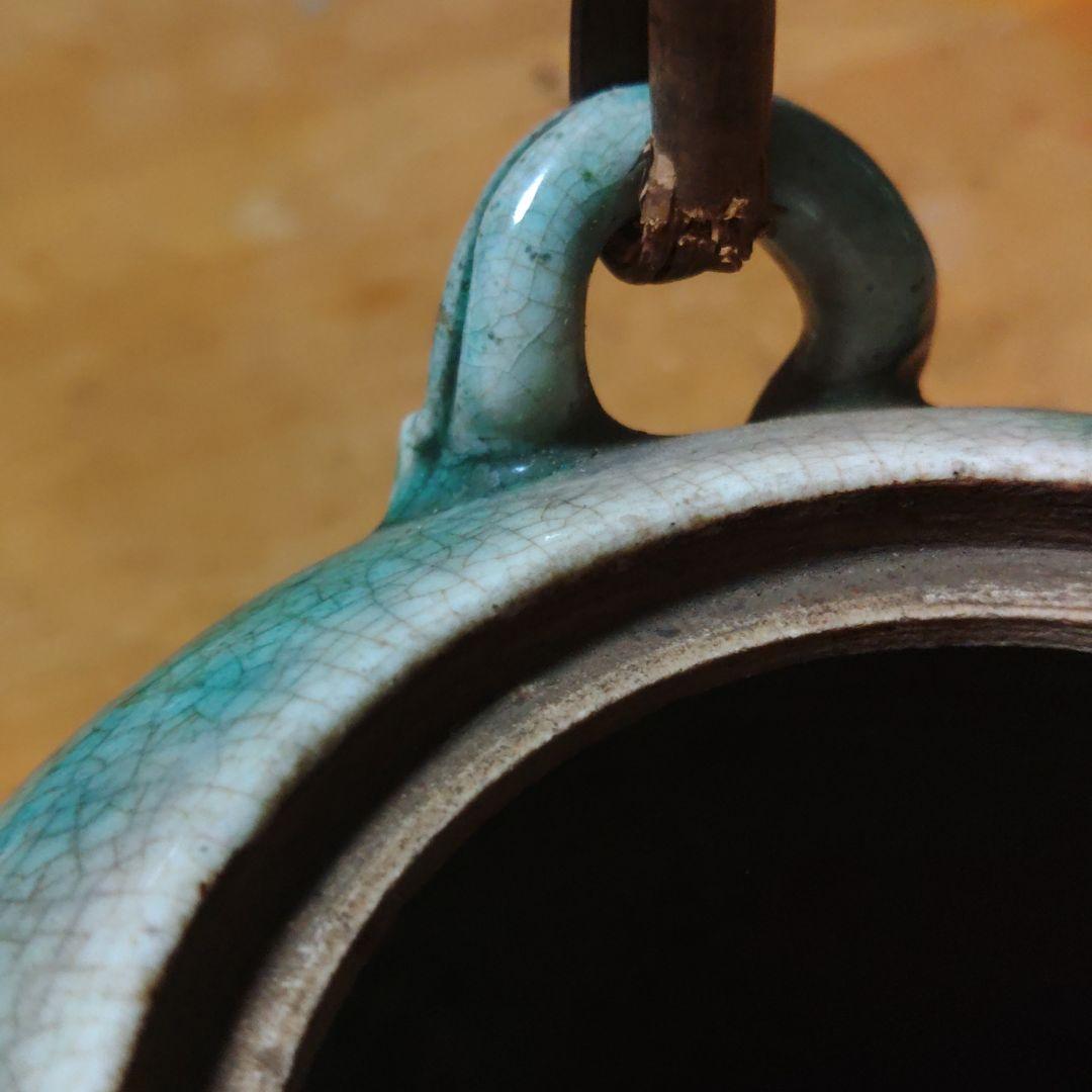 清水六兵衛　織部釉急須　土瓶　茶道具