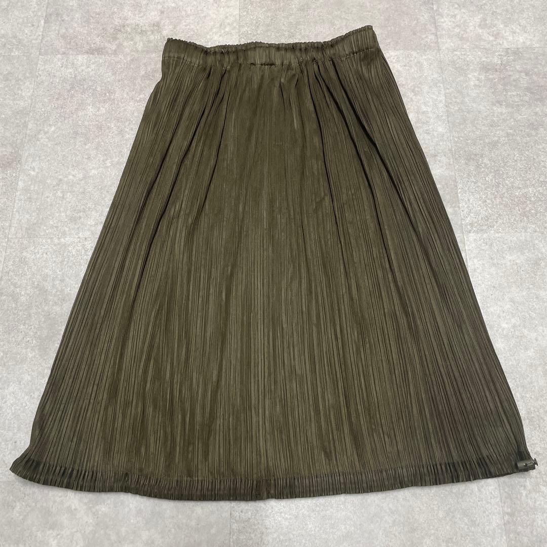 【激レア！】プリーツプリーズ　スカート　ウエスト＆裾ゴム　カーキ　5