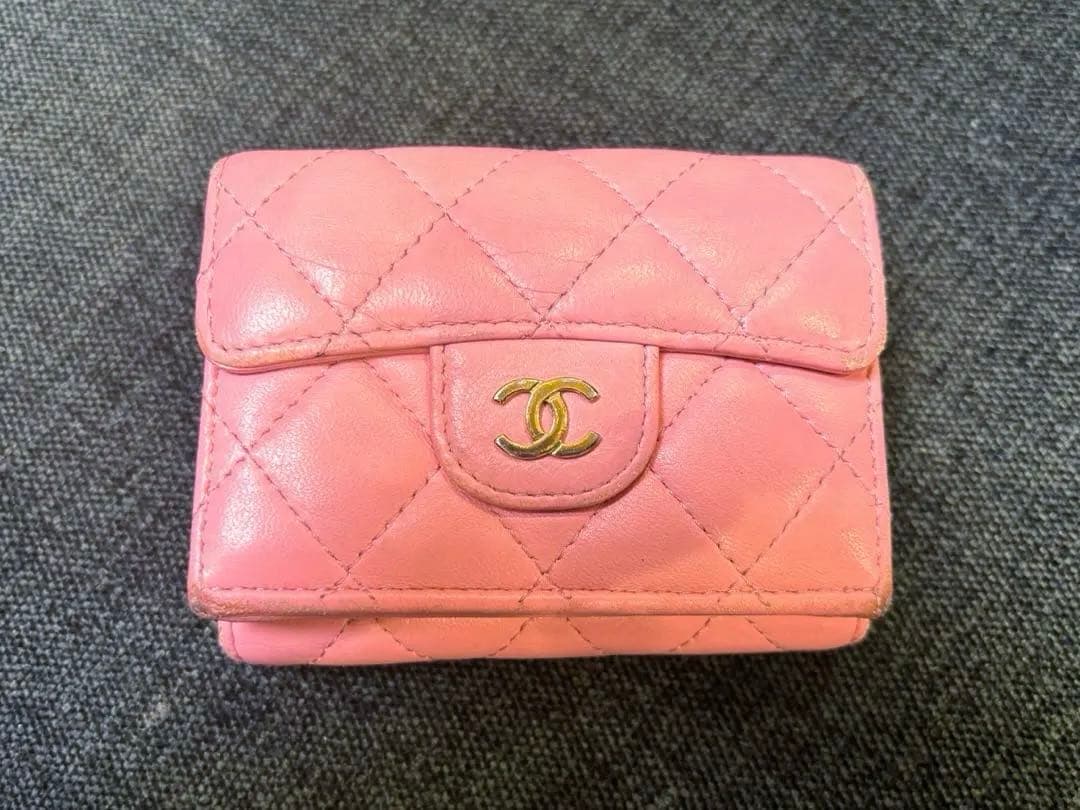 CHANEL マトラッセミニウォレットピンク