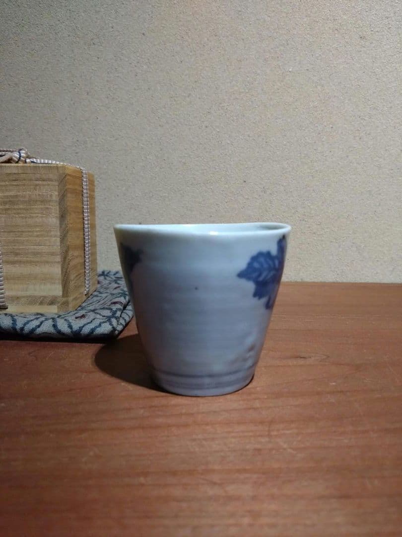 古伊万里 こんにゃく印判 大根と蕪 猪口 古印判 蒟蒻印判 民藝