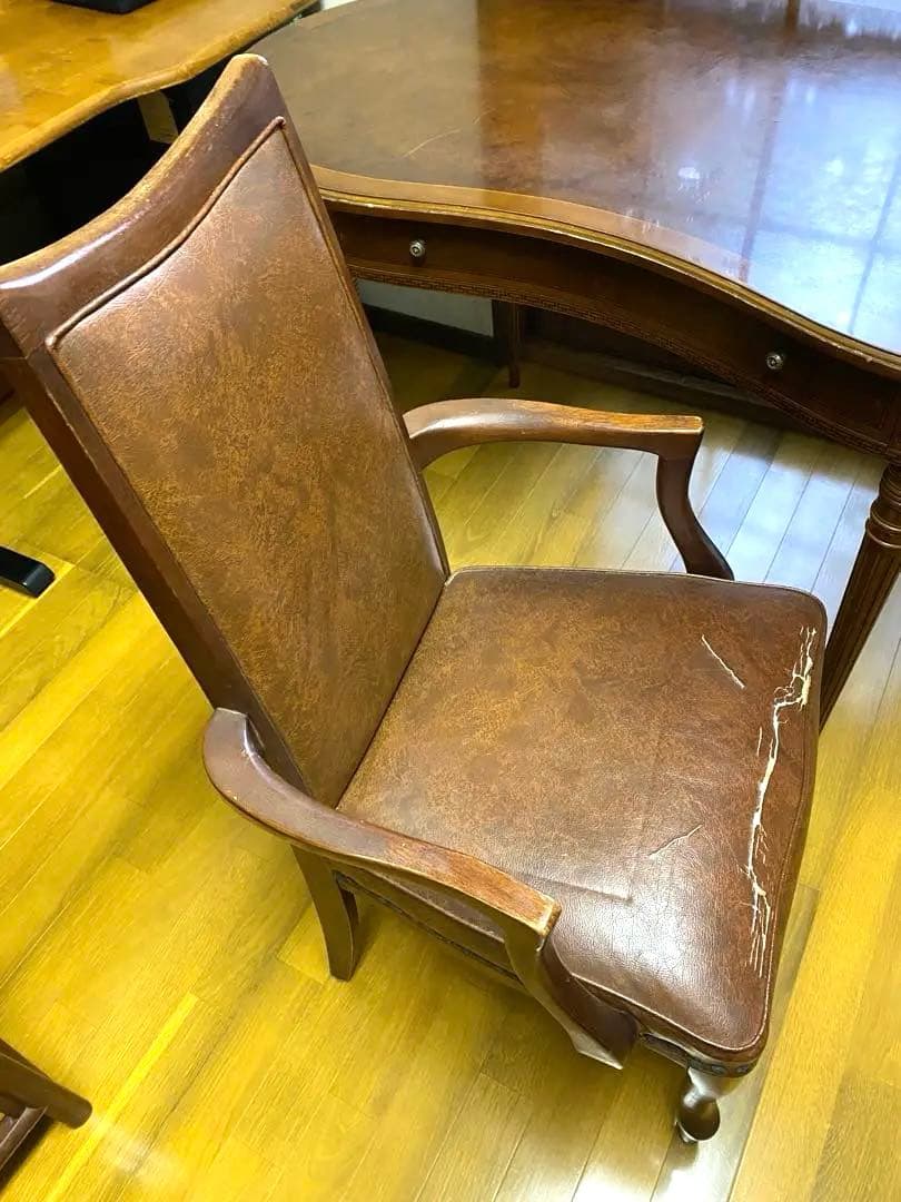 書斎 椅子 ブラウンアームチェア クラシックスタイル