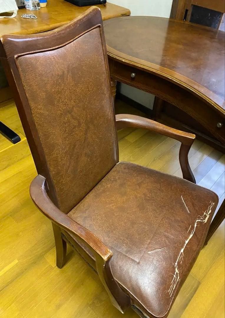 書斎 椅子 ブラウンアームチェア クラシックスタイル