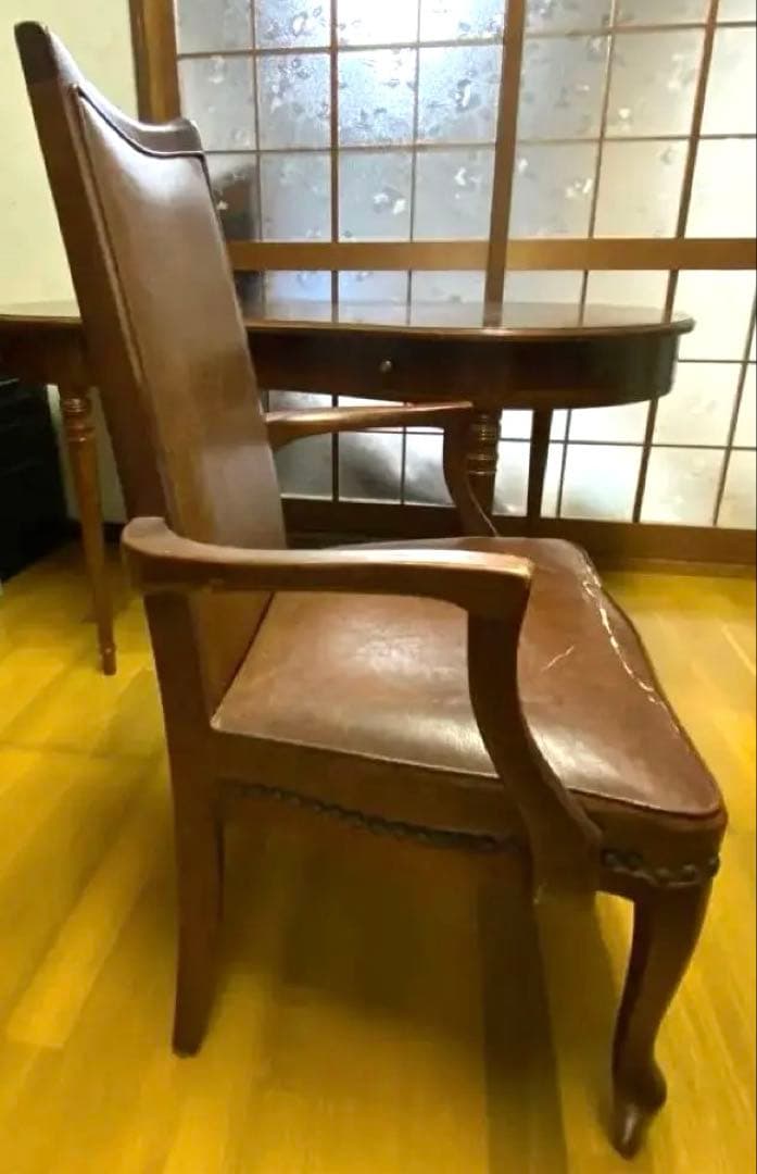 書斎 椅子 ブラウンアームチェア クラシックスタイル