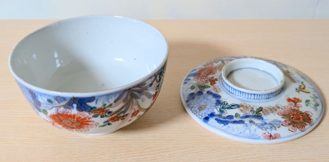 江戸中期 色絵古伊万里 金襴手 花蝶 青花 染付 金彩