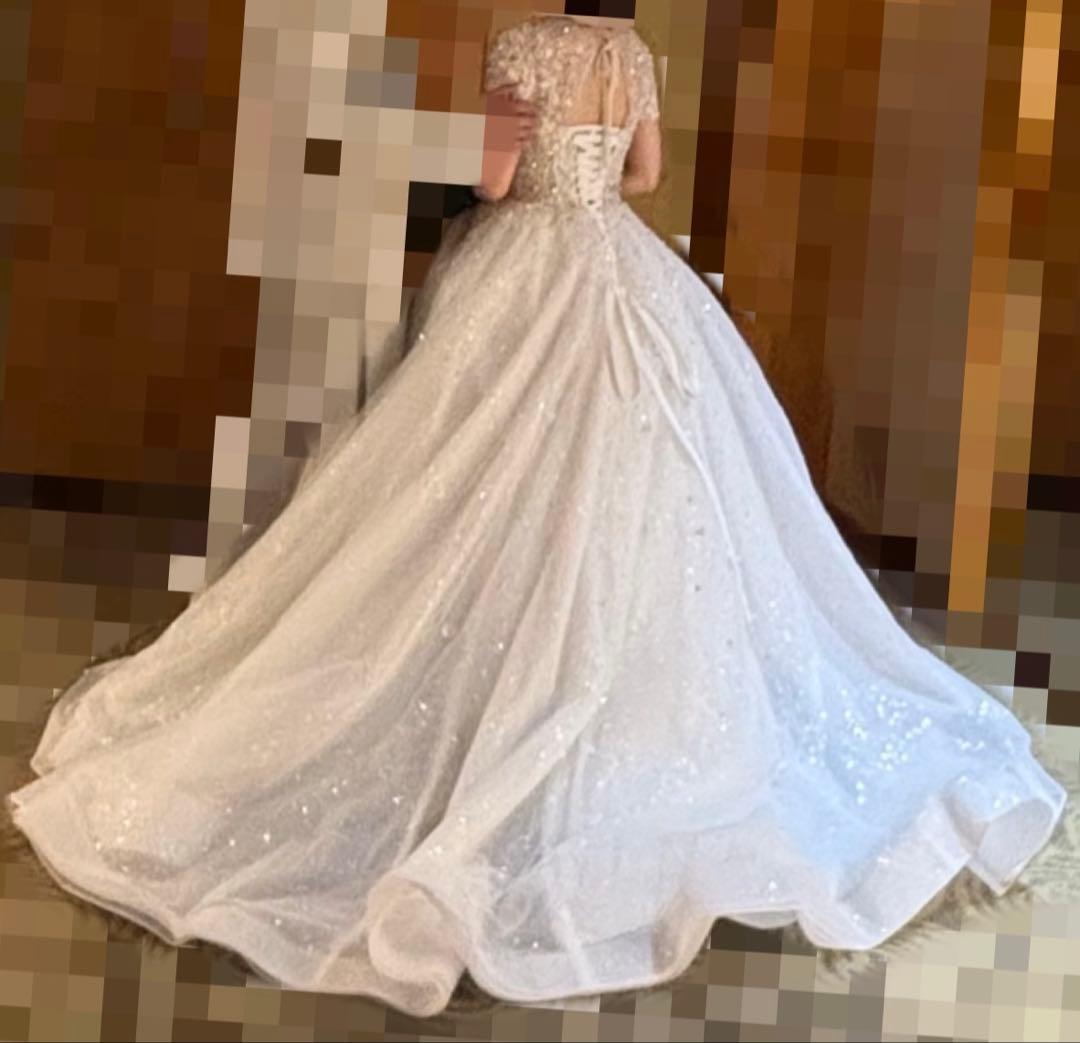 Aライン ビジュー ウェディングドレス/MINLADY BRIDE 美品☆