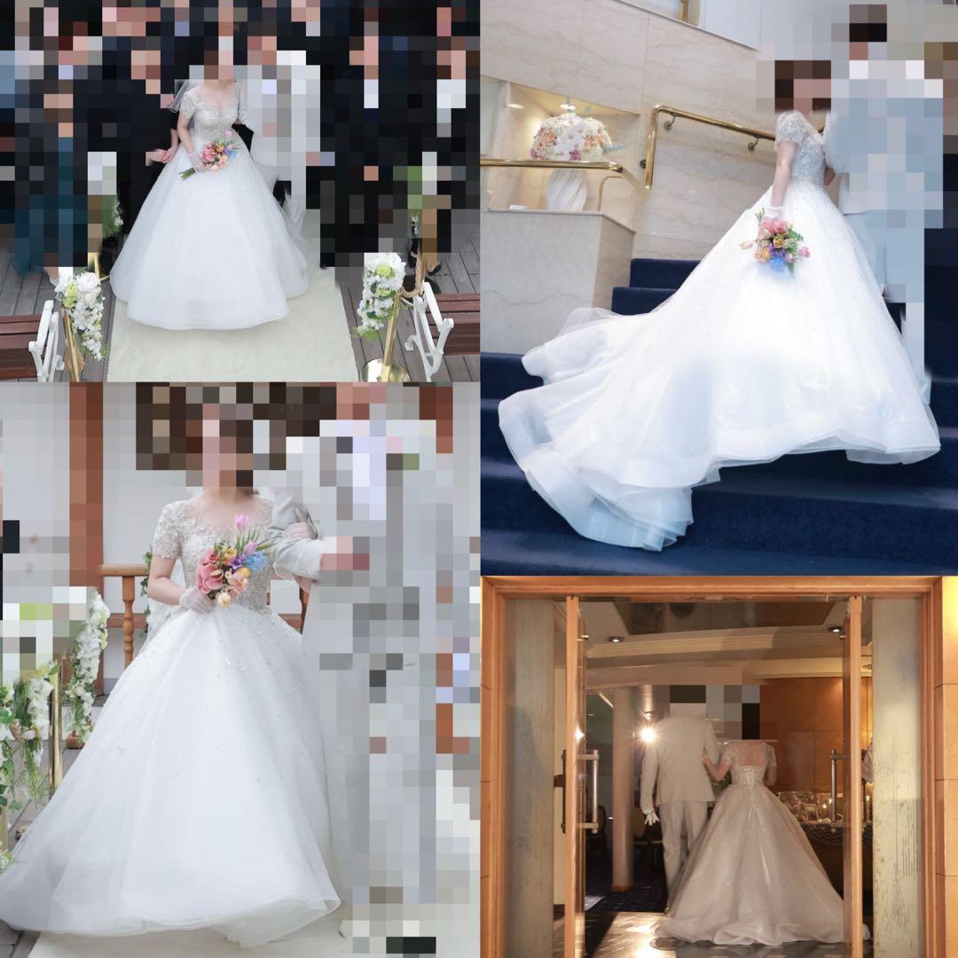 Aライン ビジュー ウェディングドレス/MINLADY BRIDE 美品☆