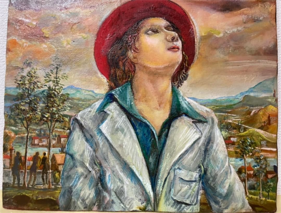 津田周平 油彩 カンヴァス F4 原画 真作保証 1点物