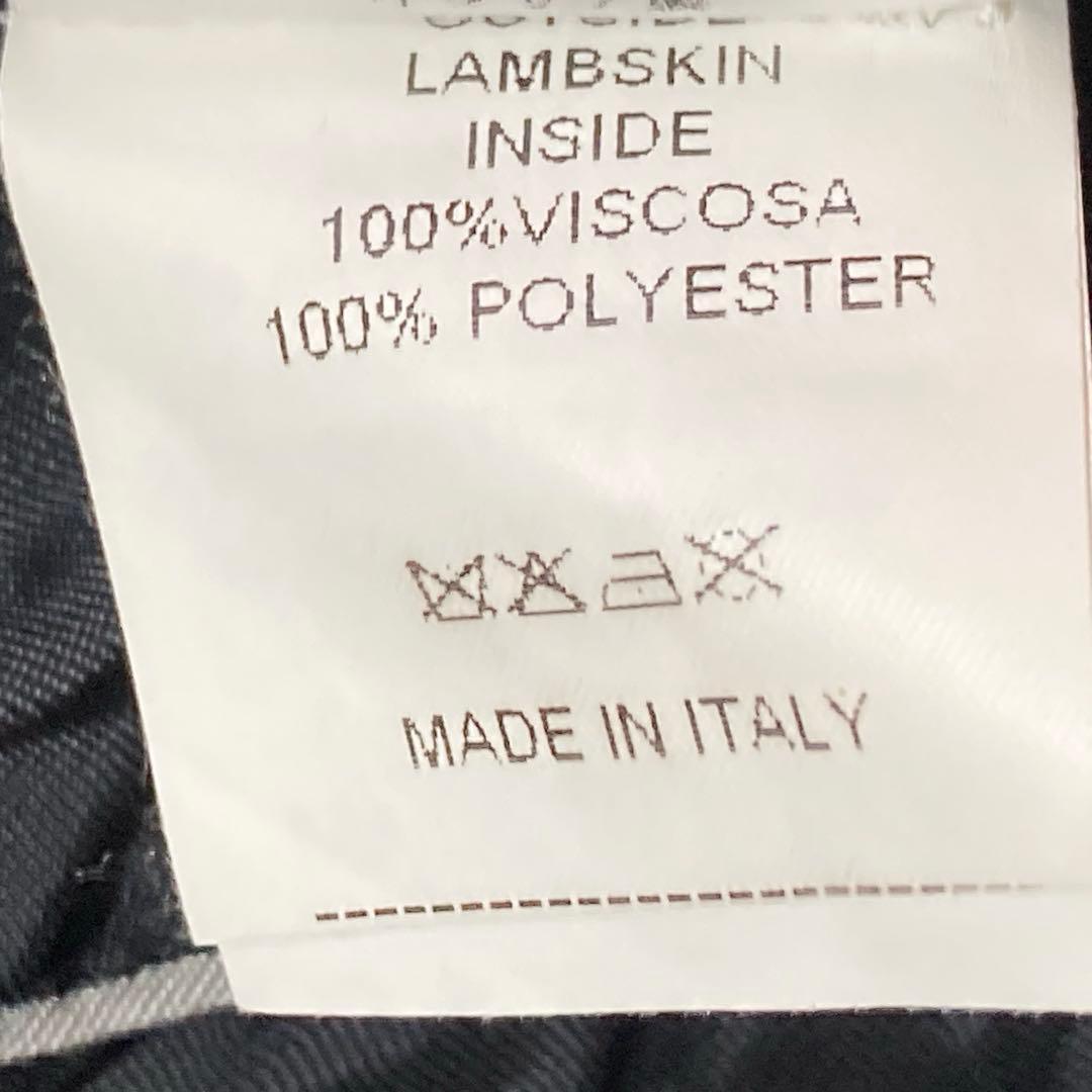 極美品　EMMETI ライダースジャケット　シングル　羊革　キルティング　46