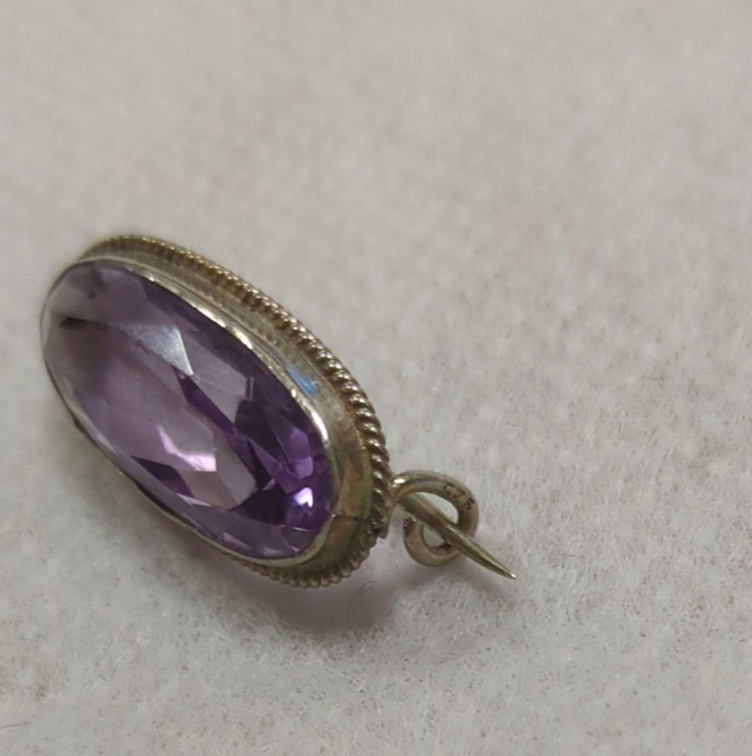 アメジスト　アンティーク　オーバル　925 silver ブローチ