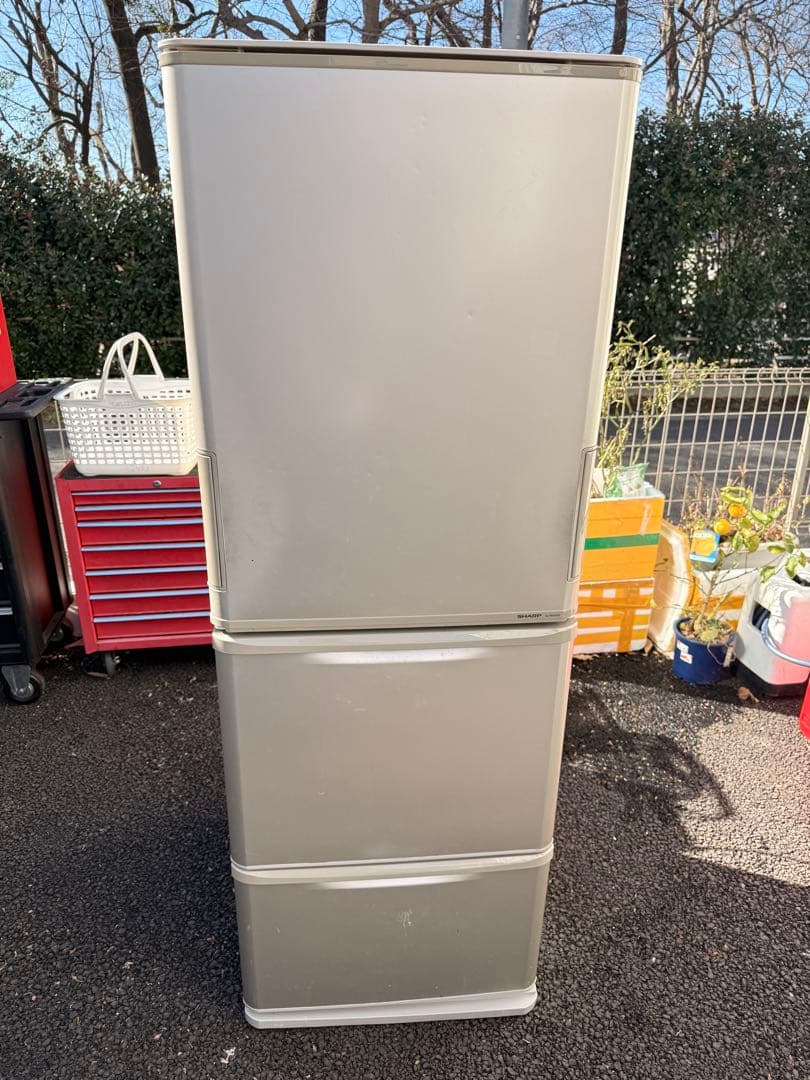 「引き取り船橋市)」350l sharp冷蔵庫 両方ともドア開けれるタイプ