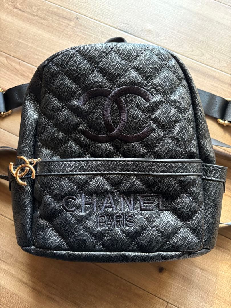 シャネル ブラック リュック ノベルティ キャビア調 お年玉限定価格！