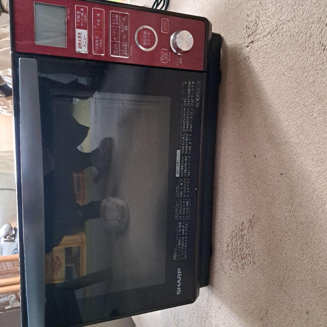 SHARP 赤色 オーブン・レンジ機能付き電子レンジ