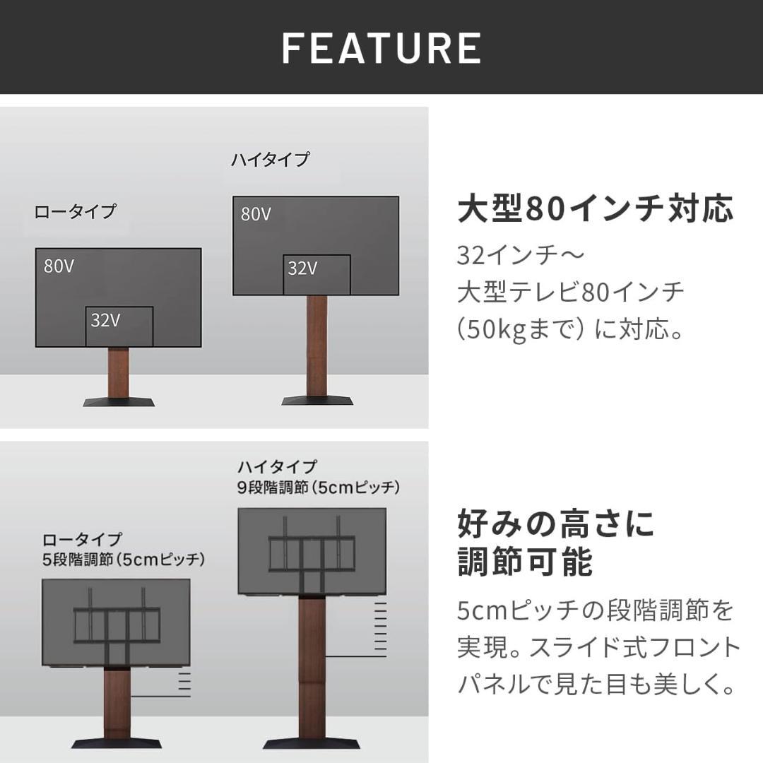 テレビスタンド WALL V3 ロータイプ +棚板レギュラーサイズセット