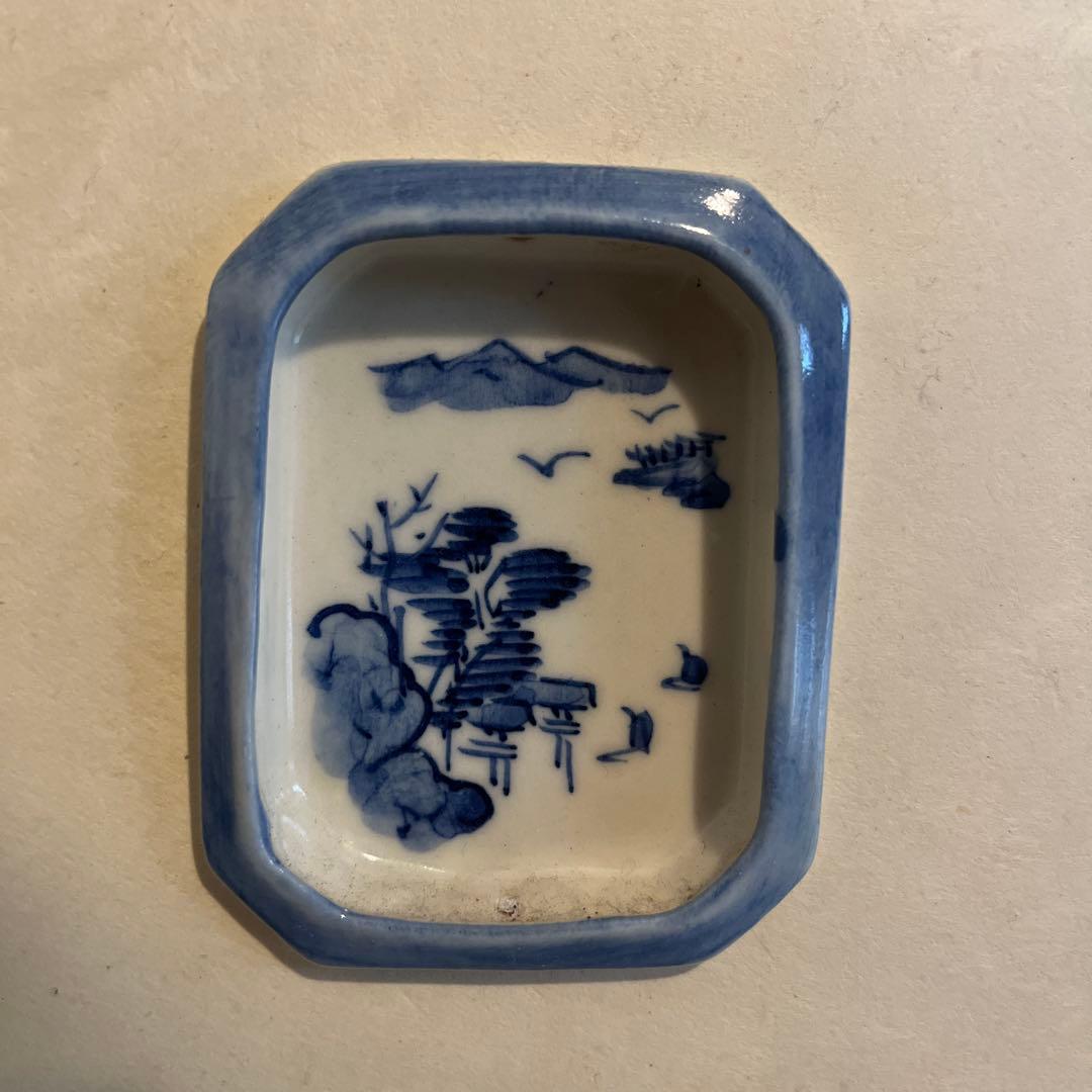 珍品　風炉先　茶道具　陶器　取手　辰砂　古染付　　 時代物　送料無料