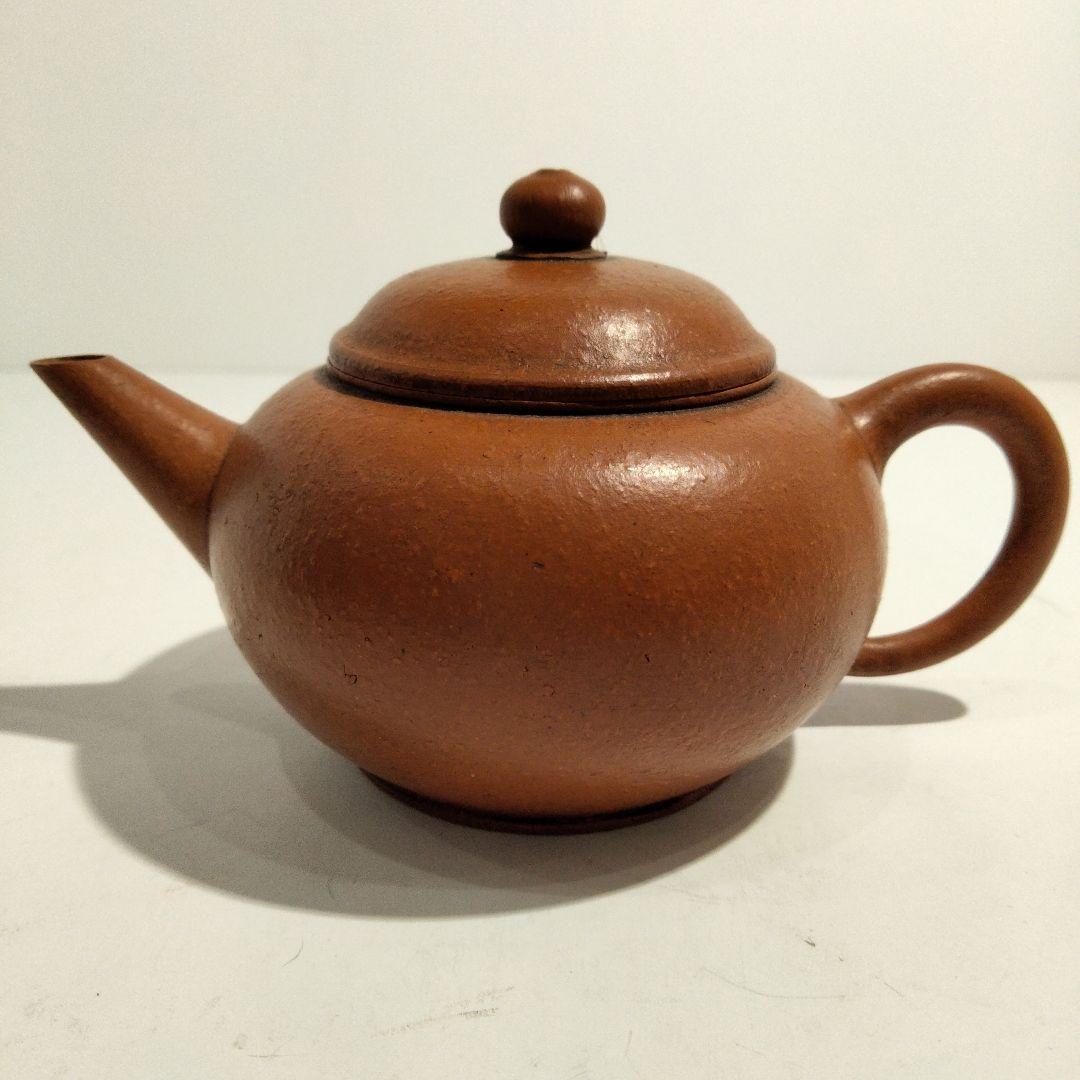 M156-2 荊渓恵孟臣製 水平刻 紫砂朱泥壷 朱泥急須 時代古作 煎茶道具　D