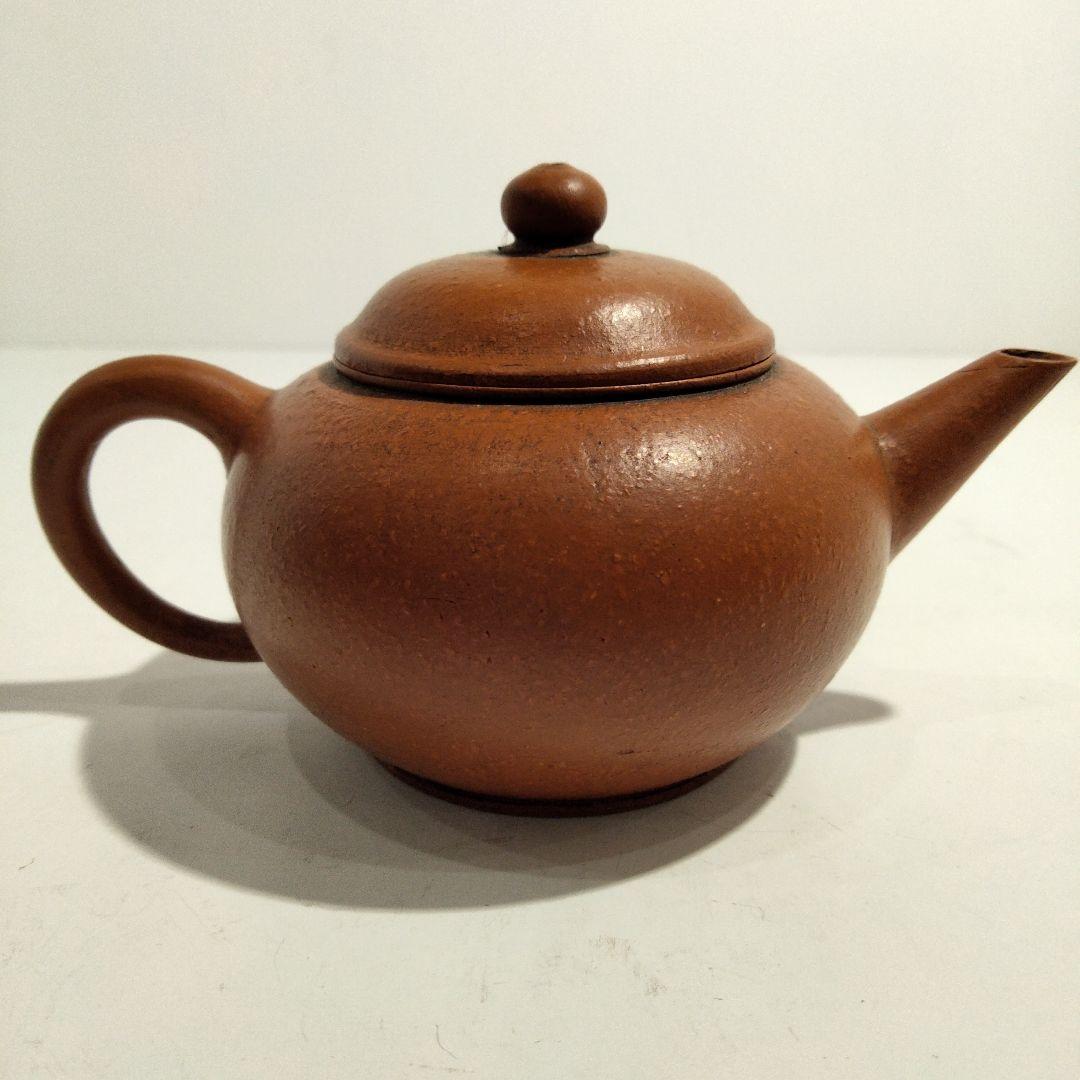 M156-2 荊渓恵孟臣製 水平刻 紫砂朱泥壷 朱泥急須 時代古作 煎茶道具　D