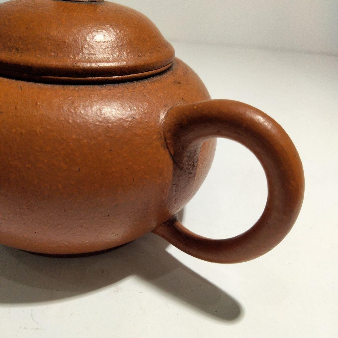 M156-2 荊渓恵孟臣製 水平刻 紫砂朱泥壷 朱泥急須 時代古作 煎茶道具　D