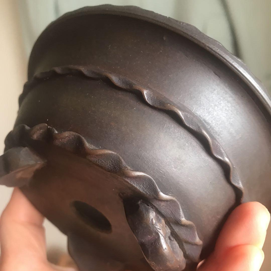 盆栽鉢　時代小品盆栽鉢紫泥落款有山野草お洒落鉢　盆栽鉢