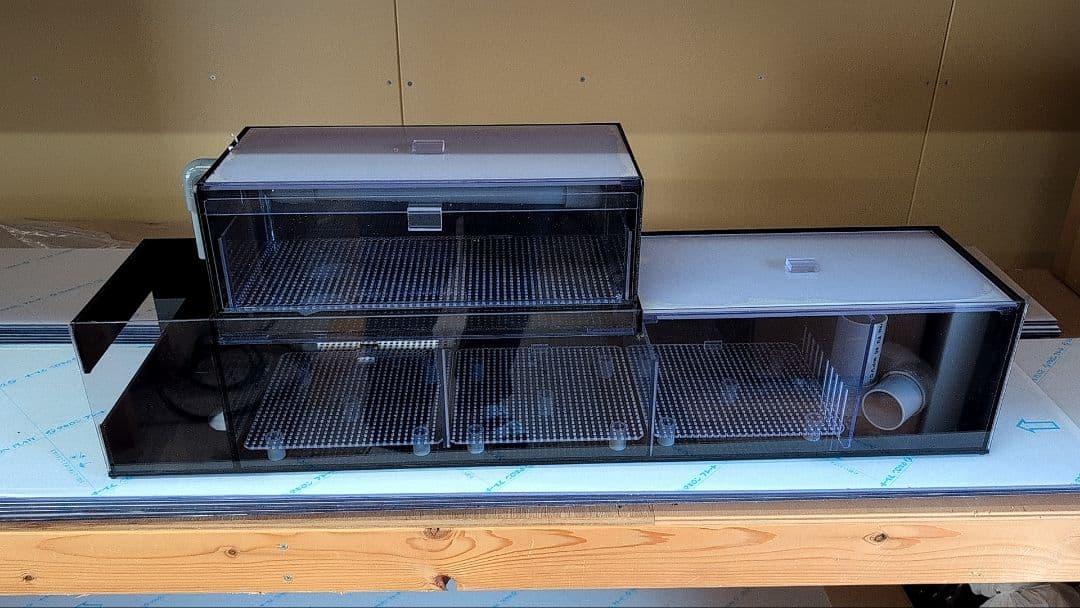 おが様　90cm水槽用 ウールボックスロングタイプ　　上部フィルター　4面黒
