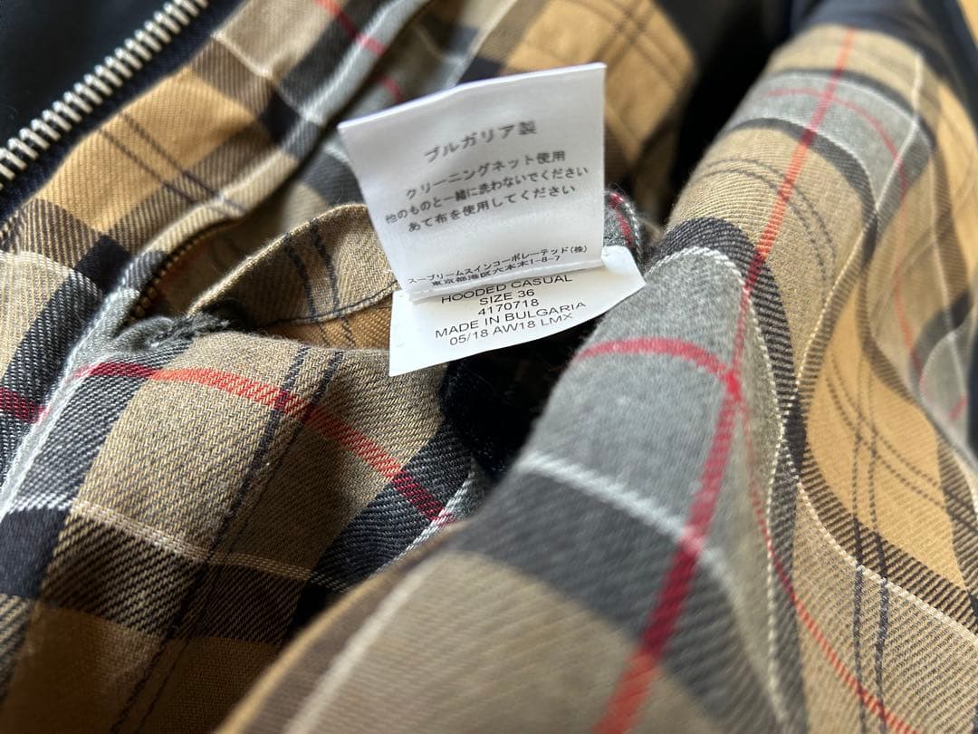 バヴァー Barbour ネイビー ジャケット ノンオイル　Hooded 36