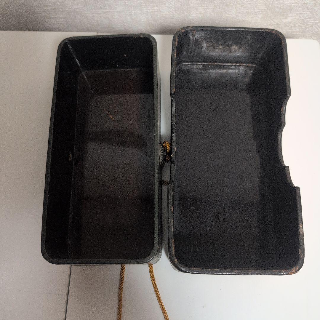 時代物　梨木　文箱　漆箱　漆器 収納箱 金色模様