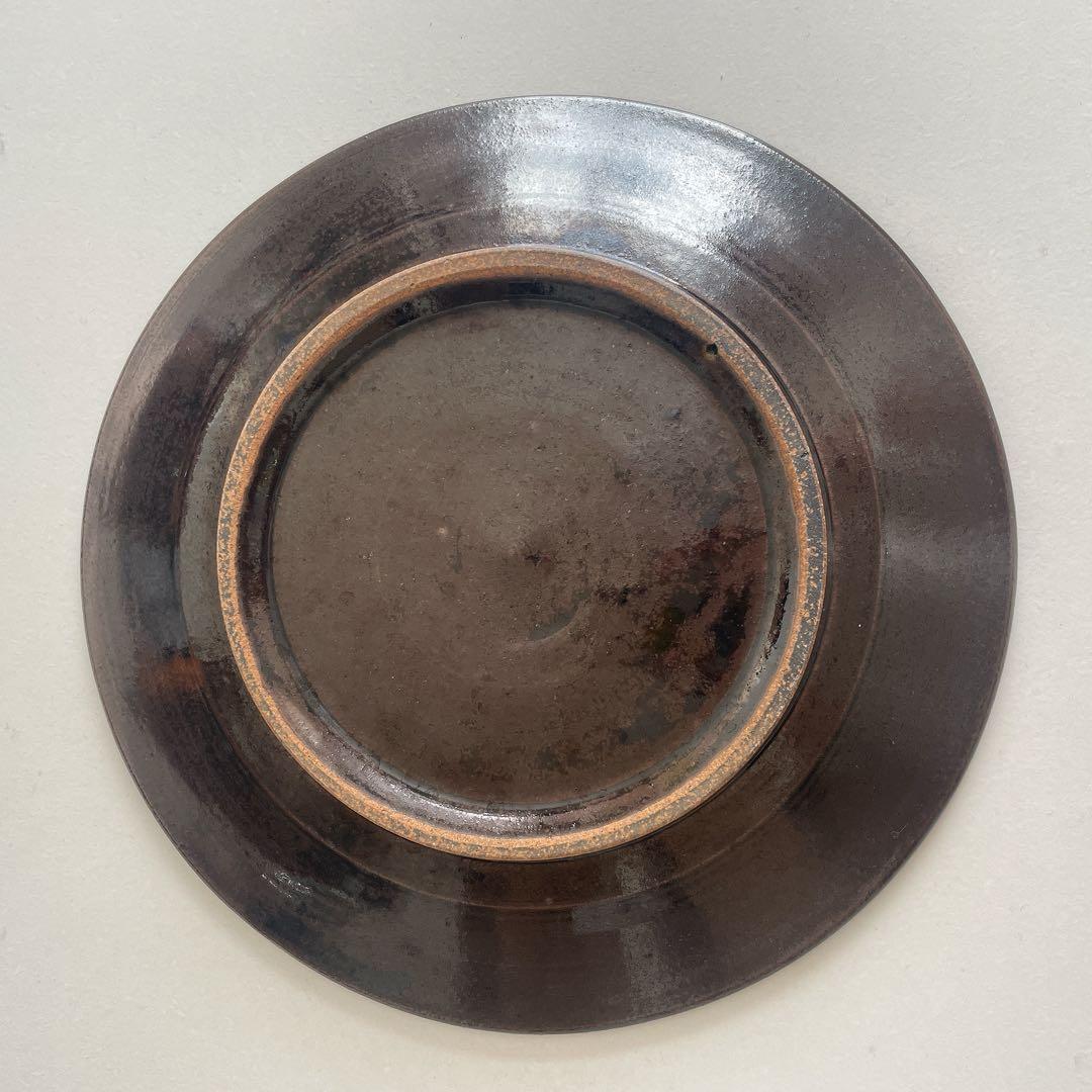 石倉陶器所　三彩点打ち　7.5寸平皿　2枚セット