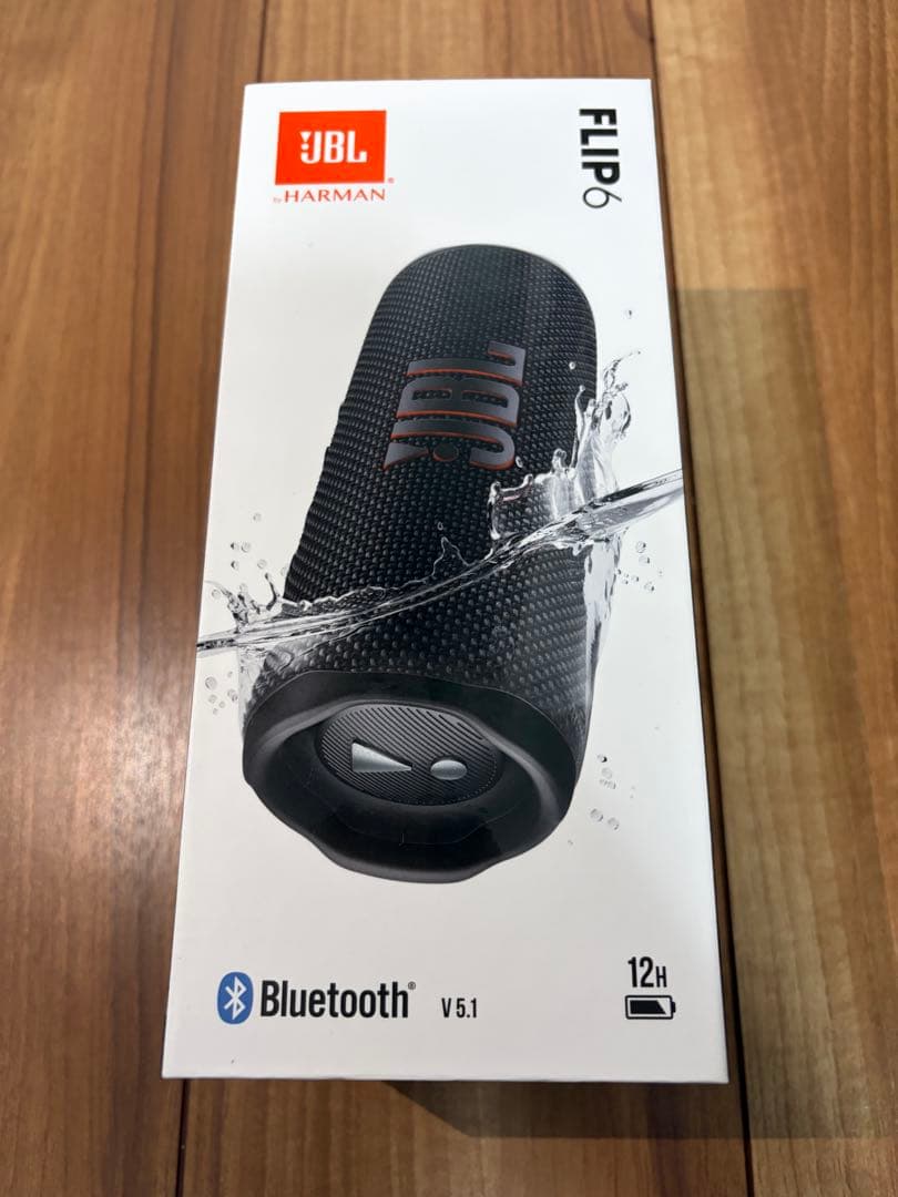 JBL FLIP6（新品未使用の充電ケーブル付き）ワイヤレススピーカー ブラック