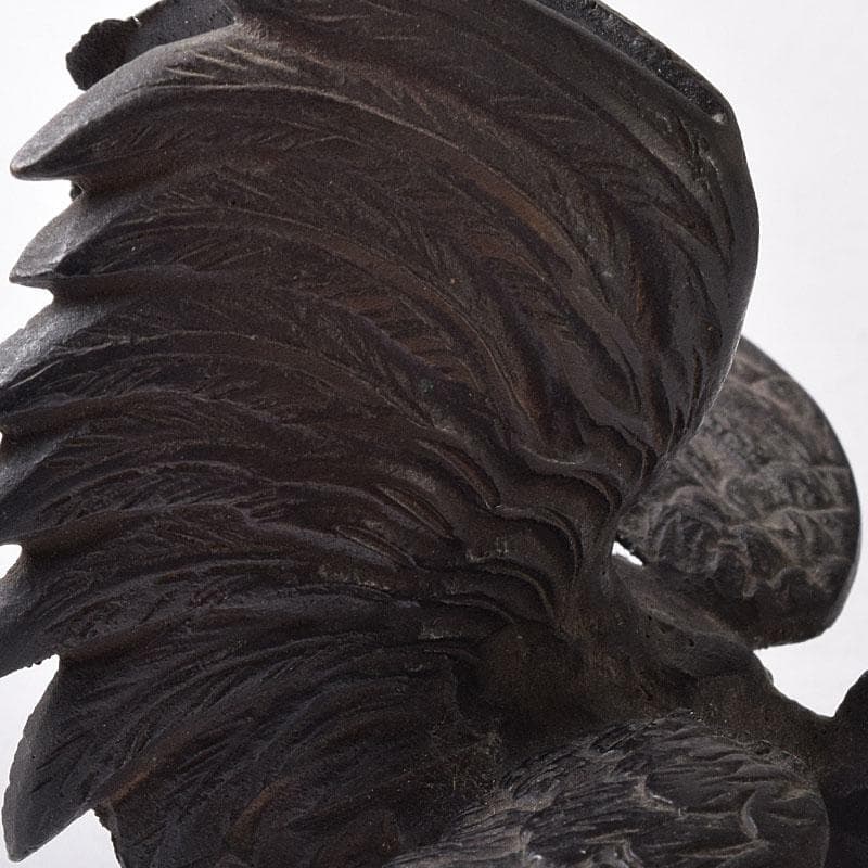 中国　古銅　鳥　置物　一對　C　7581