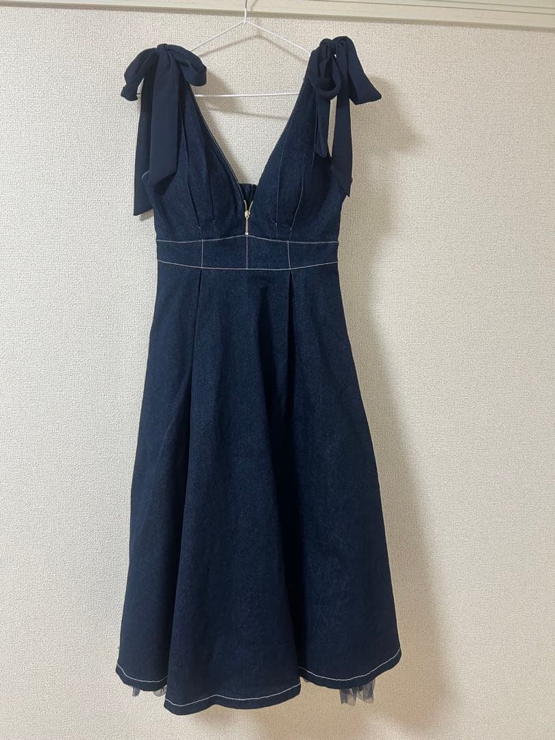 DEA ローブドフルール ネイビー Aラインドレス