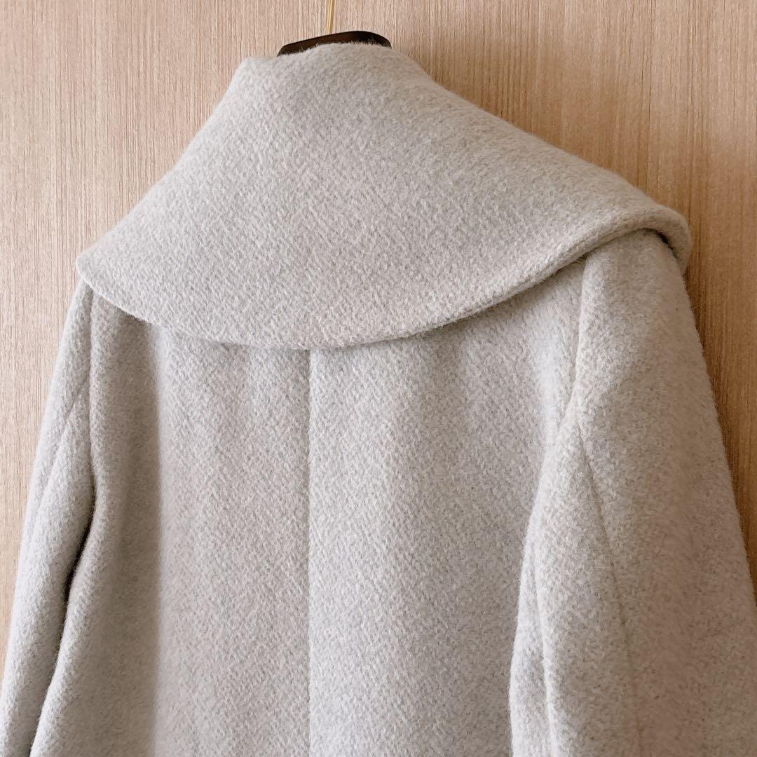 【1123】アナイ　アンゴラショートコート　ライトグレー　36 A