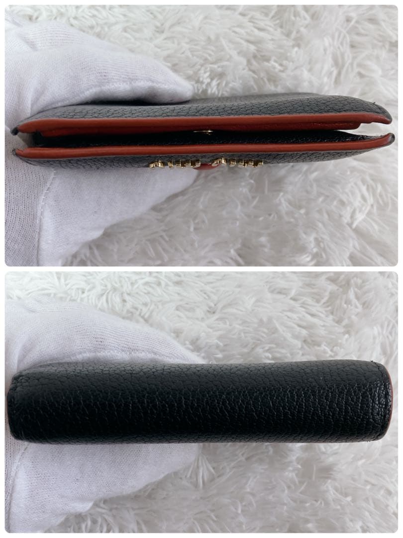 専用ミュウミュウ 折り財布 5MV204 マドラス ラブ ハート FRID黒