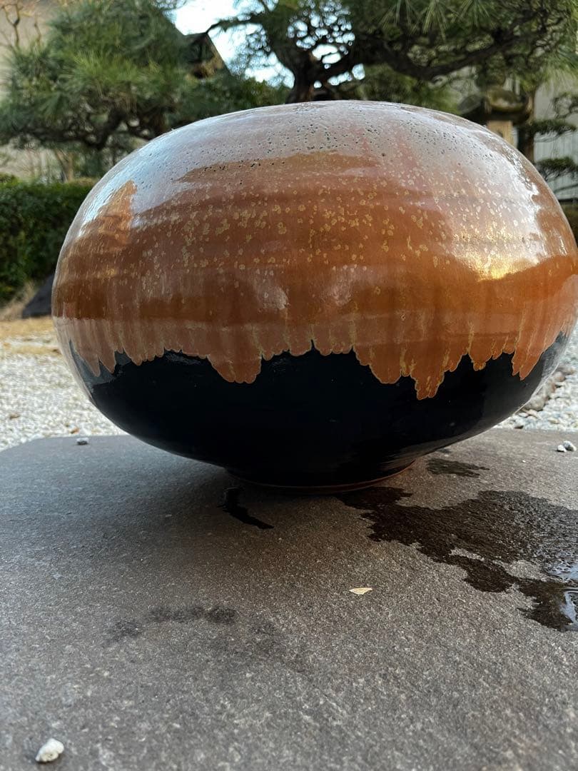 小石原焼　ヤマイチ窯 梶原藤徳作　大きめの花器　壺　置物