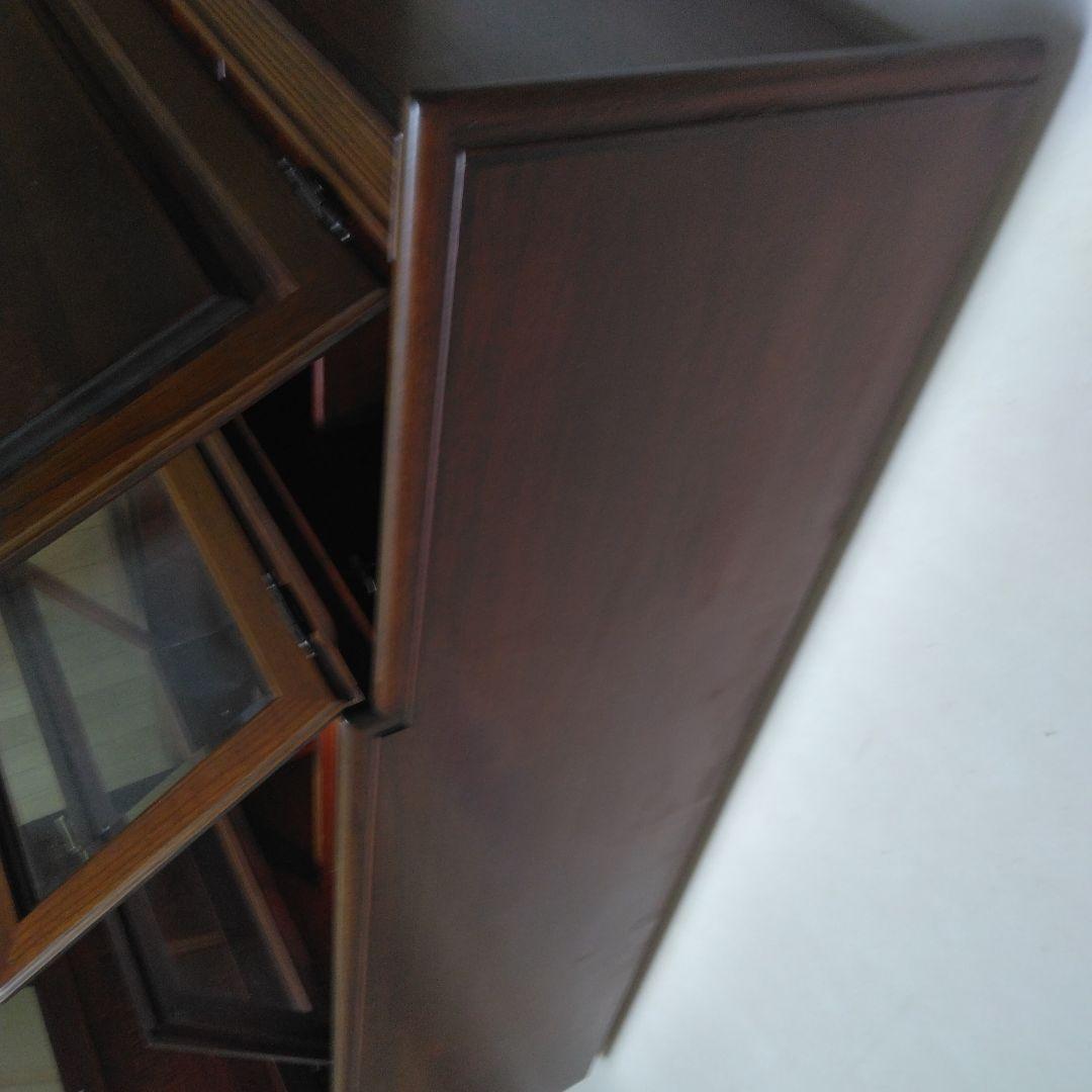 アンティーク 木製ガラス扉キャビネット サイドボード