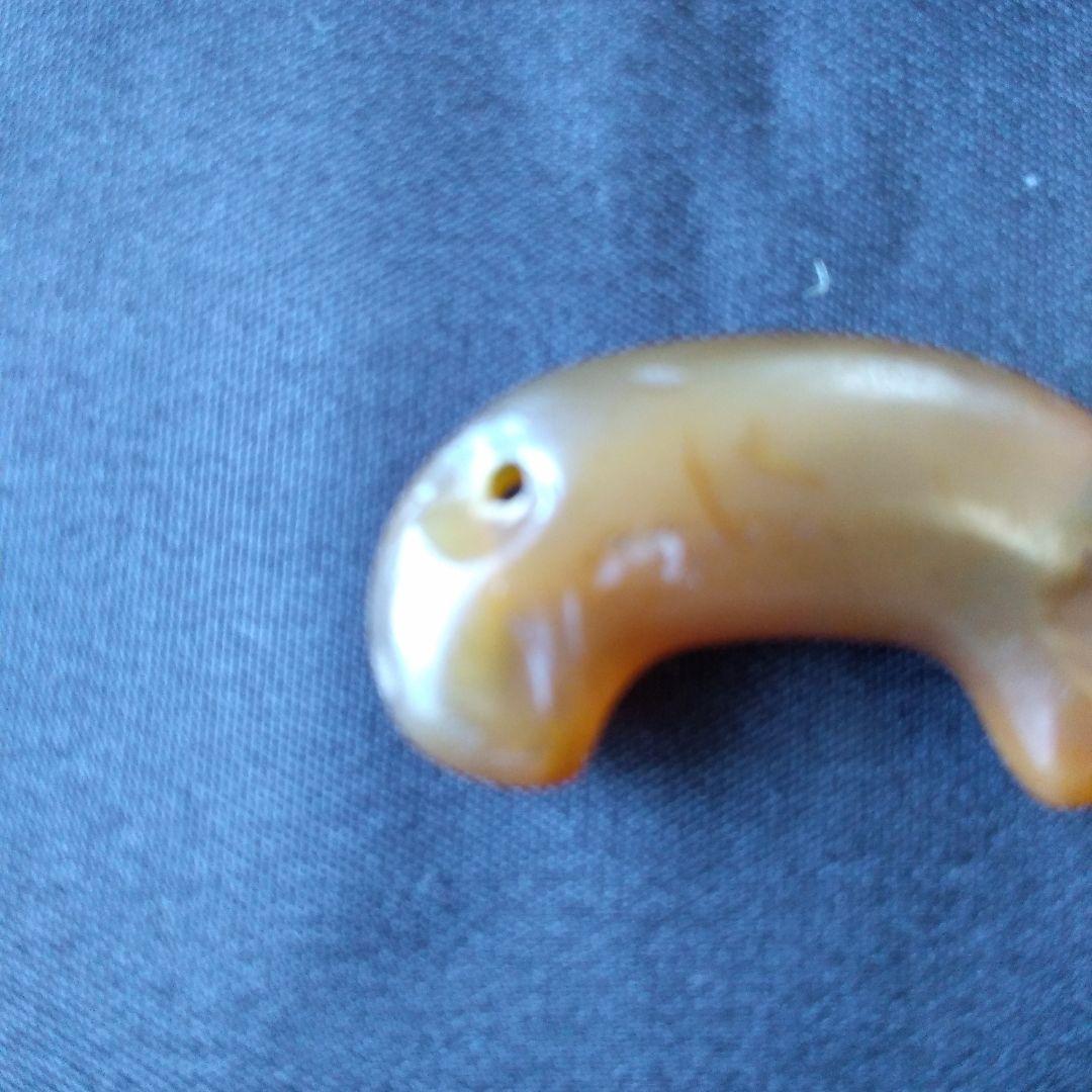 瑪瑙勾玉　メノウまがたま　古代装身具　古代美術　古墳時代　糸魚川ヒスイ勾玉