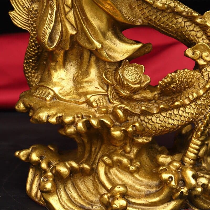 地蔵 菩薩 騎龍観音 銅製 仏像 彫刻 置物 開運 風水