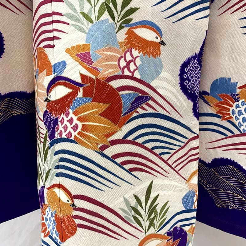 512ag64帯揚げ帯締め□七五三 七歳 女児 着物&袋帯 鴛鴦 絞染め