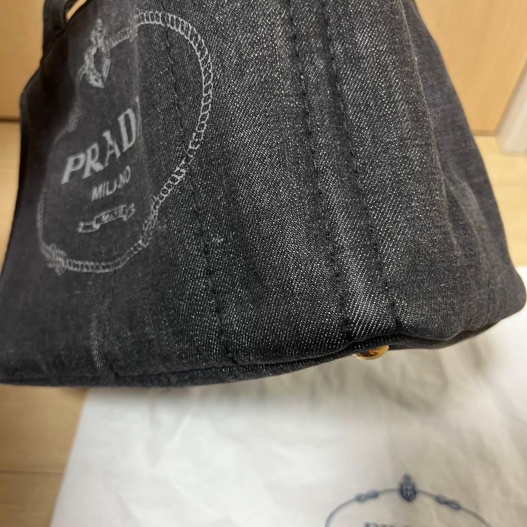 Prada プラダ デニム ハンドバッグ 2way 三角ロゴ ミニ カナパ
