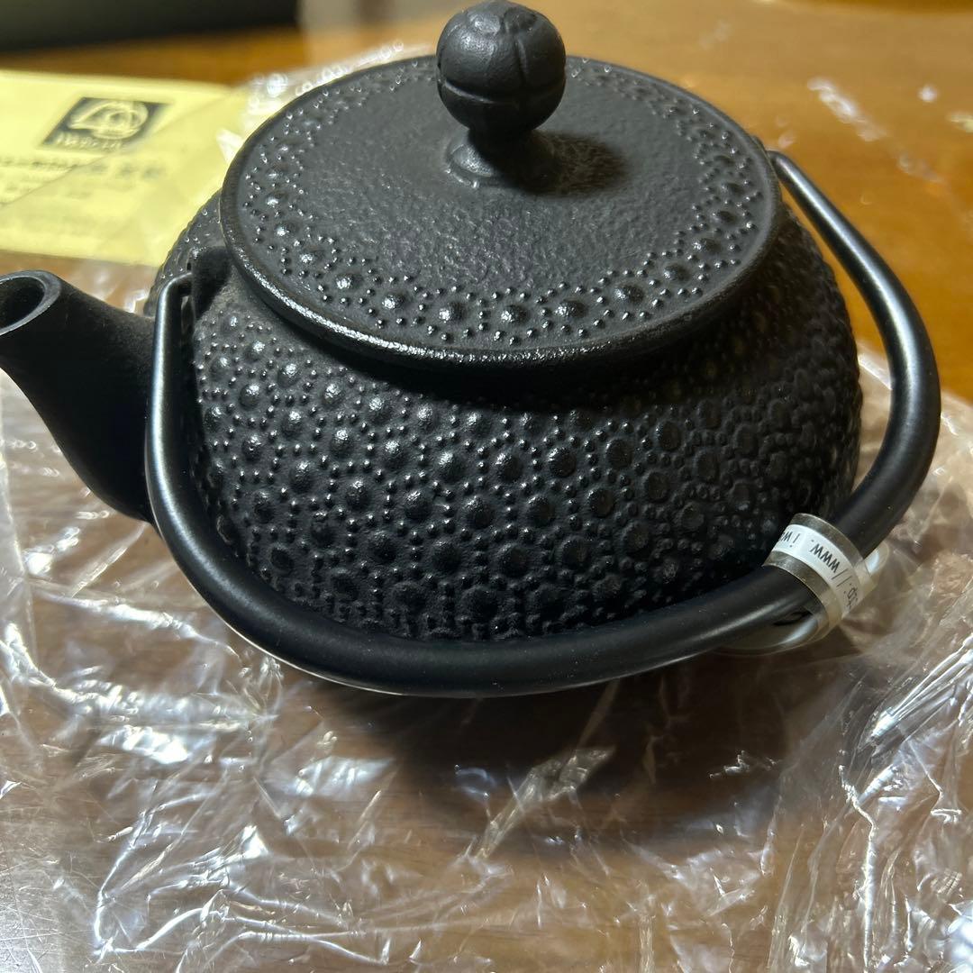 南部鉄器 急須岩鋳 5型亀甲　黒