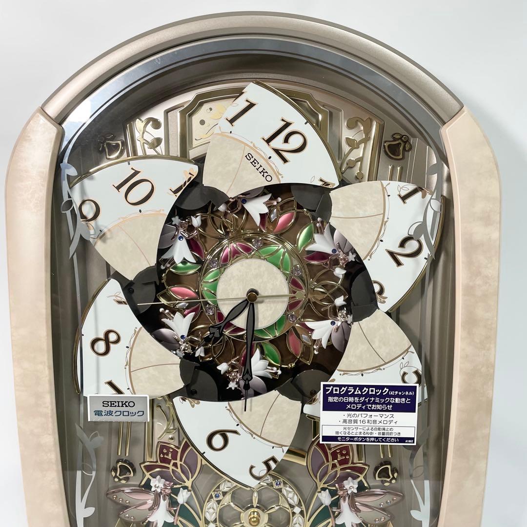 【訳アリ】SEIKO ウェーブシンフォニー　電波からくり掛け時計　RE567G