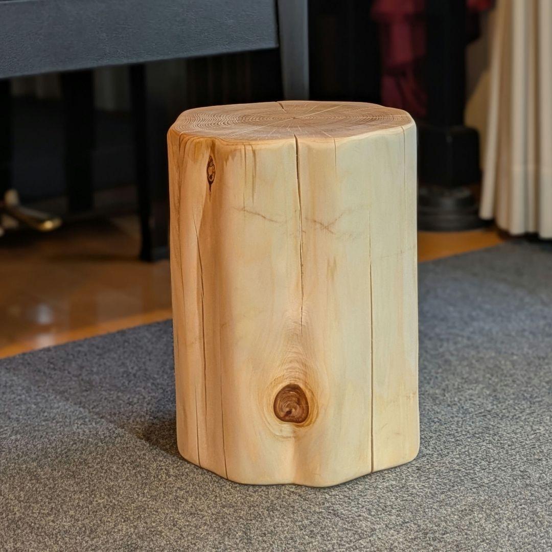 天然ヒバ　切り株　丸太　椅子　スツール　高さ約30.5㎝