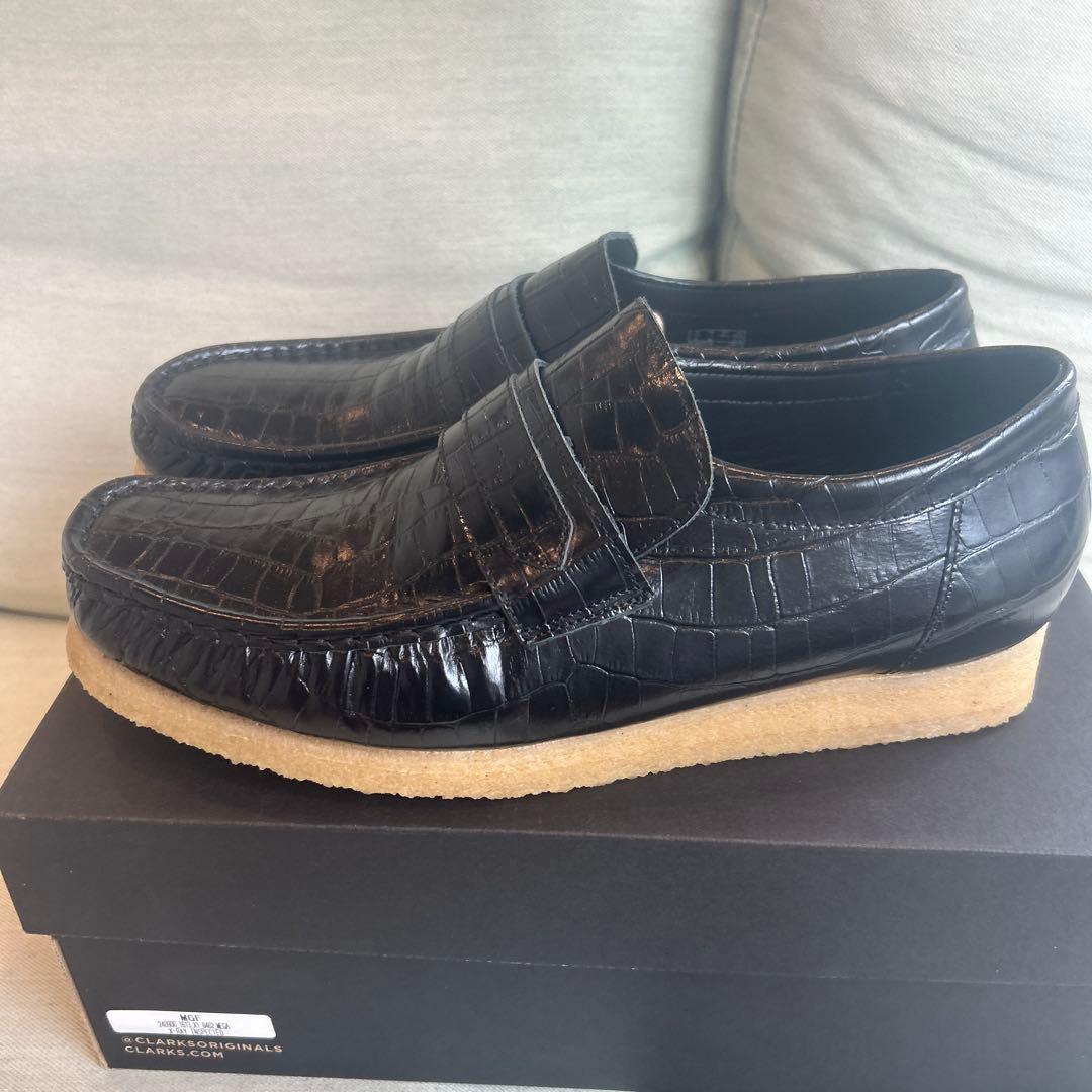 最終値下げクラークス　ワラビーローファー　クロコ