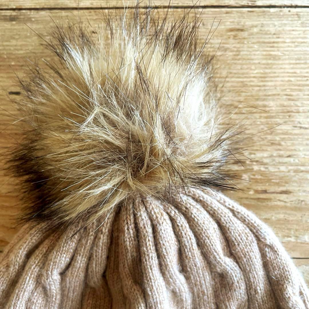 新品 ラルフローレン カシミヤ100% ケーブル ニット帽 ポンポン キャップ