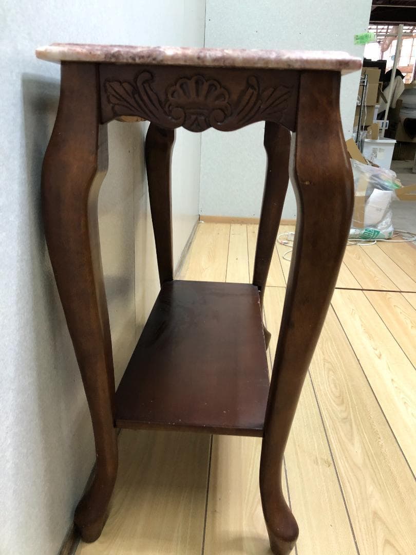 希少品　大理石 ロココ調 クラシック 猫脚 コンソールテーブル 75092-2
