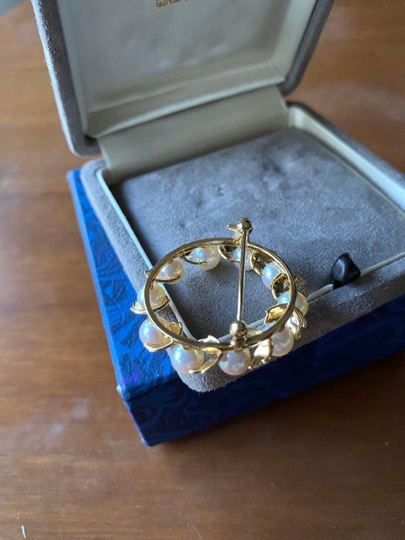 12.31までお値下げ！ミキモト　真珠 リーフモチーフ 月桂樹　ブローチ　K18