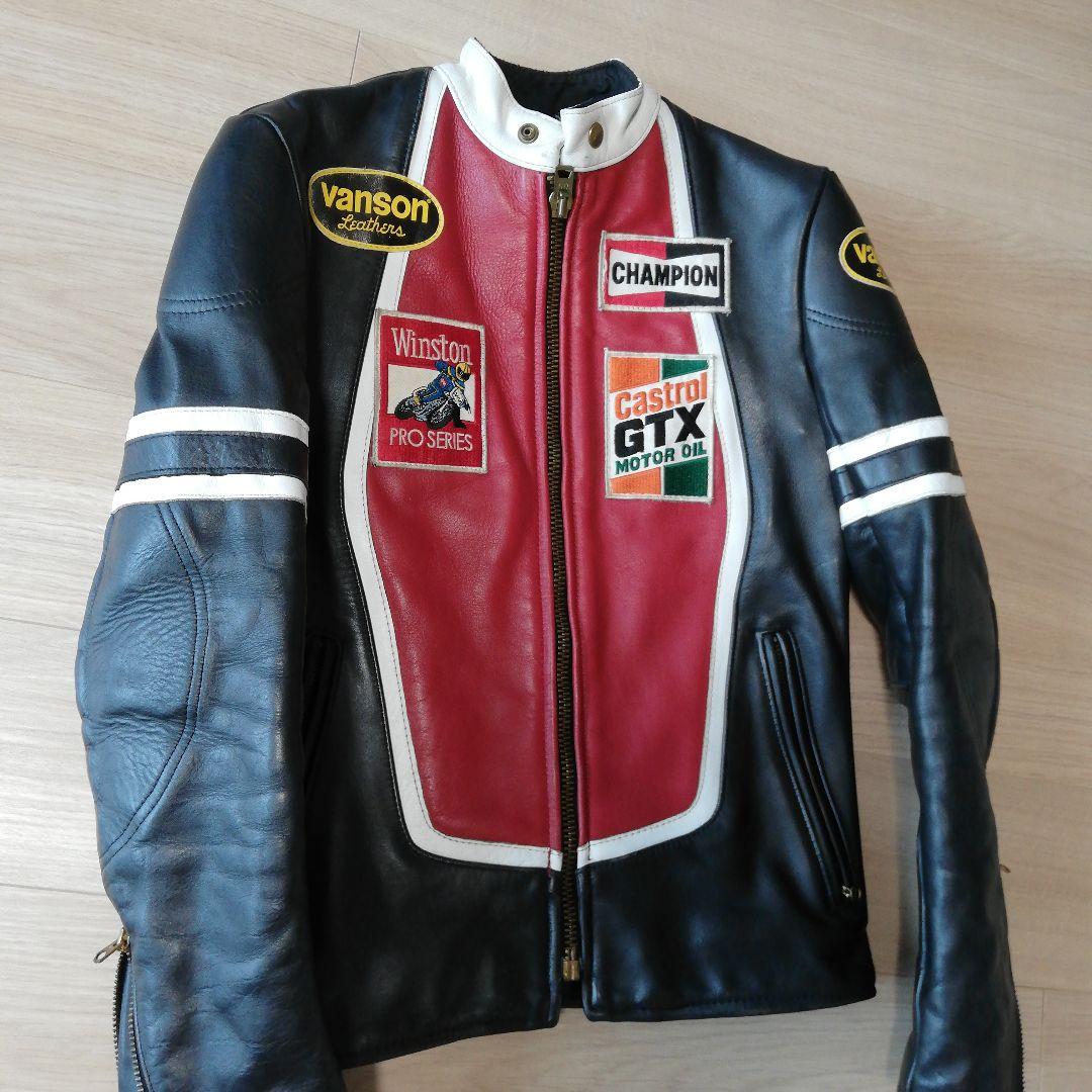 クリーニング済 Vanson RJP タロンジップレザーライダースジャケット
