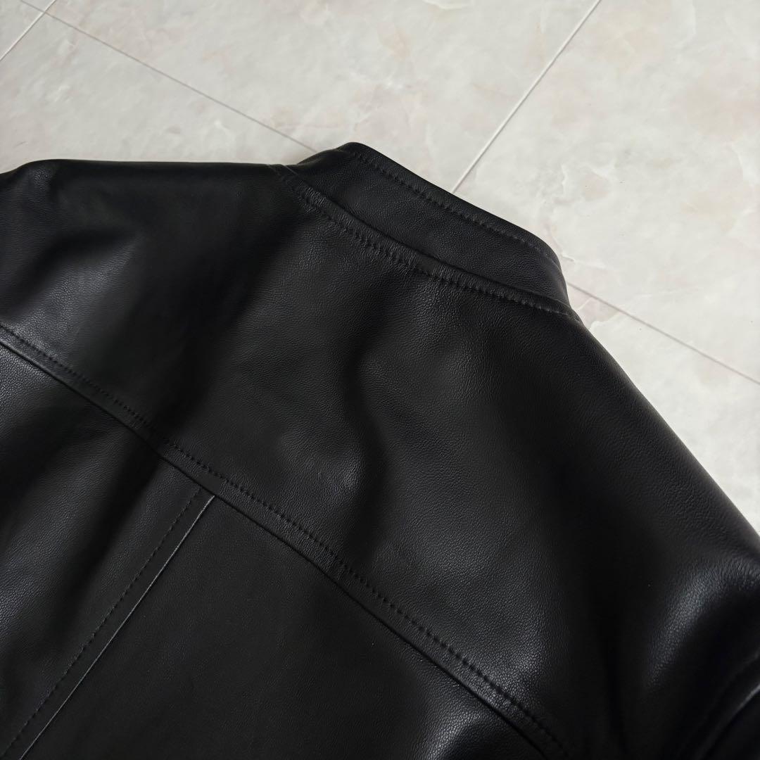 美品✨ BACK NUMBER 本革シングルライダース 黒L メンズYKKジップ